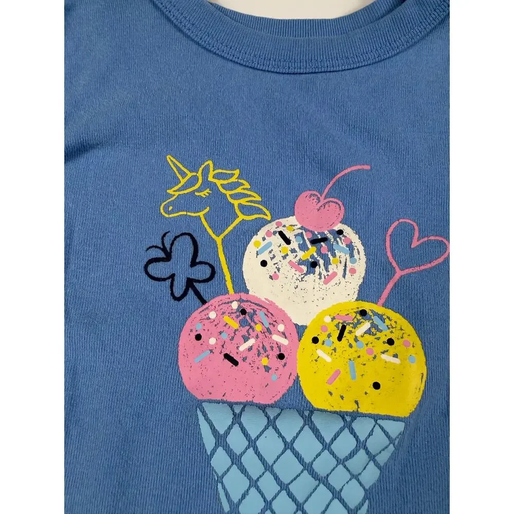 Baby Gap Ice Cream Pajama Set Blue Short Sleeve Size 3 Years
